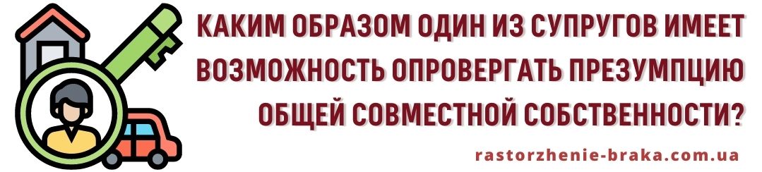 Каким образом один из супругов имеет возможность опровергать презумпцию общей совместной собственности? Каким образом один из супругов имеет возможность опровергать презумпцию общей совместной собственности?